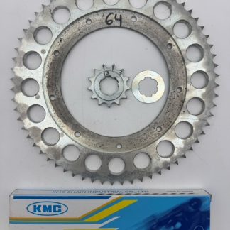 Kit de arrastre Bultaco Sherpa-T 74; 125 Lobito-T 74; 125 Frontera 74; 125 (cadena 428; corona 428)